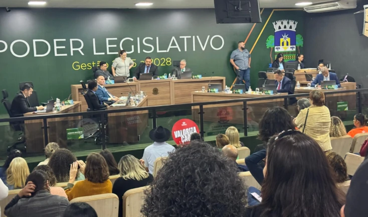 Servidores acompanharam a sessão ordinária na Câmara.